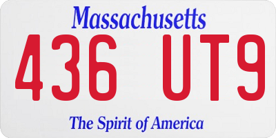 MA license plate 436UT9