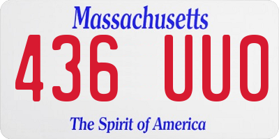 MA license plate 436UU0