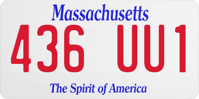 MA license plate 436UU1