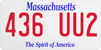 MA license plate 436UU2