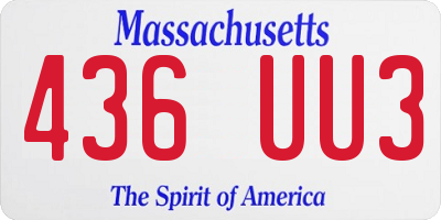 MA license plate 436UU3