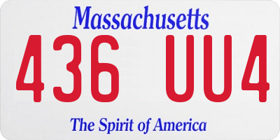 MA license plate 436UU4