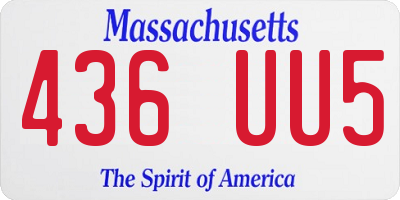 MA license plate 436UU5