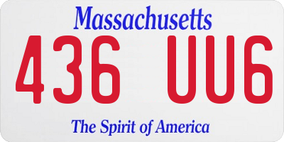 MA license plate 436UU6