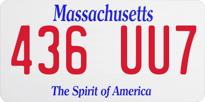 MA license plate 436UU7