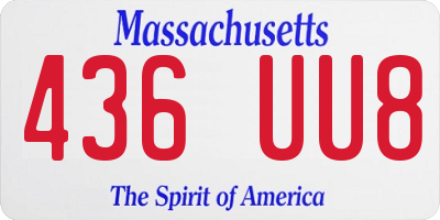 MA license plate 436UU8
