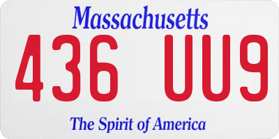 MA license plate 436UU9