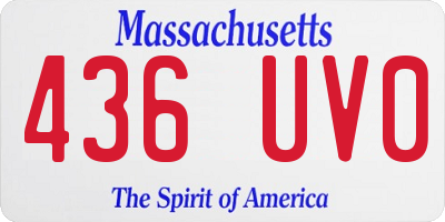 MA license plate 436UV0