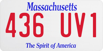 MA license plate 436UV1