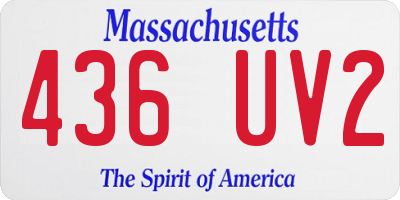 MA license plate 436UV2