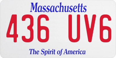 MA license plate 436UV6