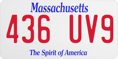 MA license plate 436UV9