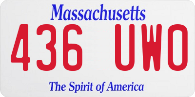 MA license plate 436UW0