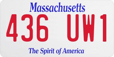 MA license plate 436UW1