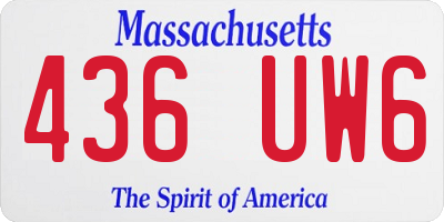 MA license plate 436UW6