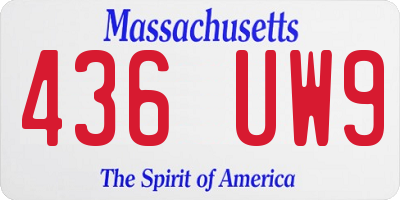 MA license plate 436UW9