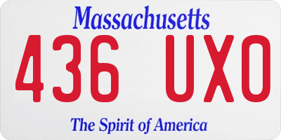 MA license plate 436UX0
