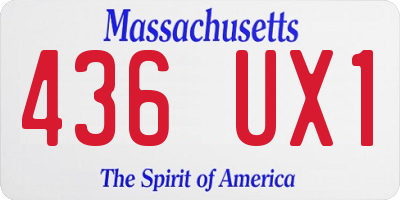 MA license plate 436UX1