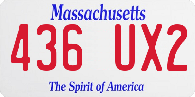 MA license plate 436UX2