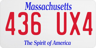 MA license plate 436UX4