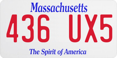 MA license plate 436UX5
