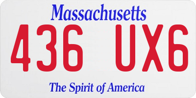 MA license plate 436UX6