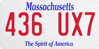 MA license plate 436UX7