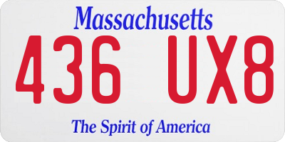 MA license plate 436UX8