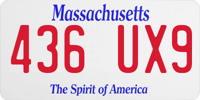 MA license plate 436UX9