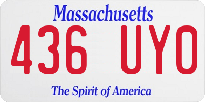 MA license plate 436UY0