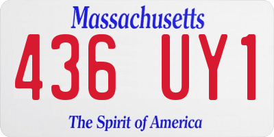 MA license plate 436UY1