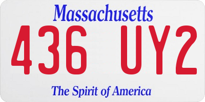 MA license plate 436UY2