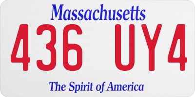 MA license plate 436UY4