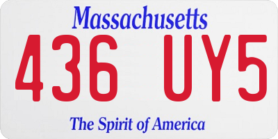 MA license plate 436UY5