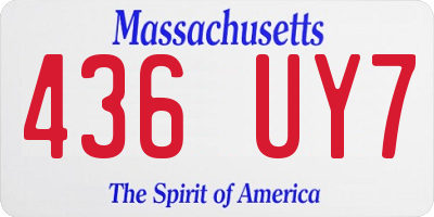 MA license plate 436UY7