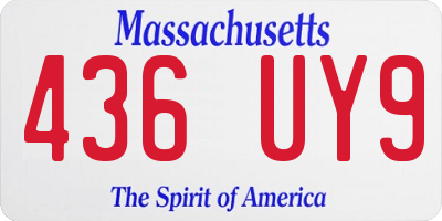 MA license plate 436UY9