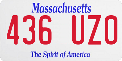 MA license plate 436UZ0
