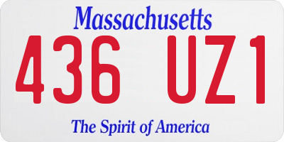MA license plate 436UZ1