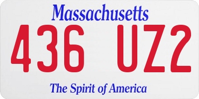 MA license plate 436UZ2