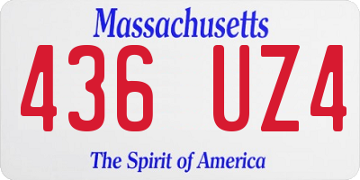 MA license plate 436UZ4