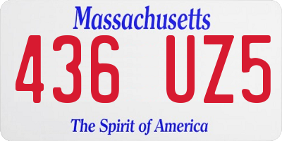 MA license plate 436UZ5