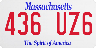 MA license plate 436UZ6