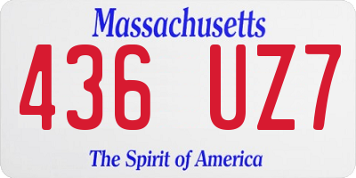 MA license plate 436UZ7