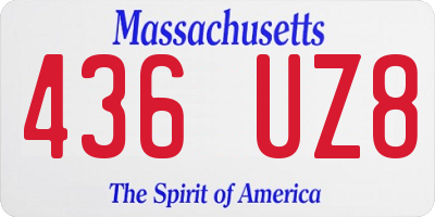 MA license plate 436UZ8