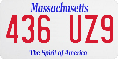 MA license plate 436UZ9