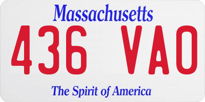 MA license plate 436VA0