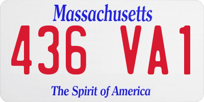 MA license plate 436VA1