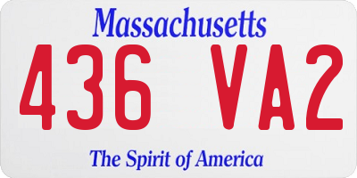 MA license plate 436VA2