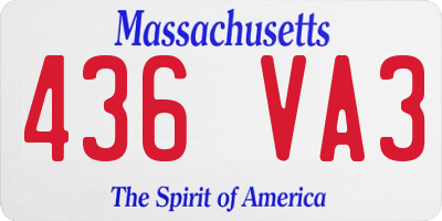MA license plate 436VA3