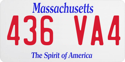 MA license plate 436VA4